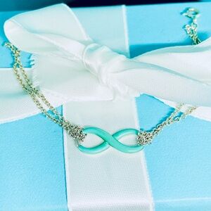 Tiffany & Co blue enamel infinity bracelet Small